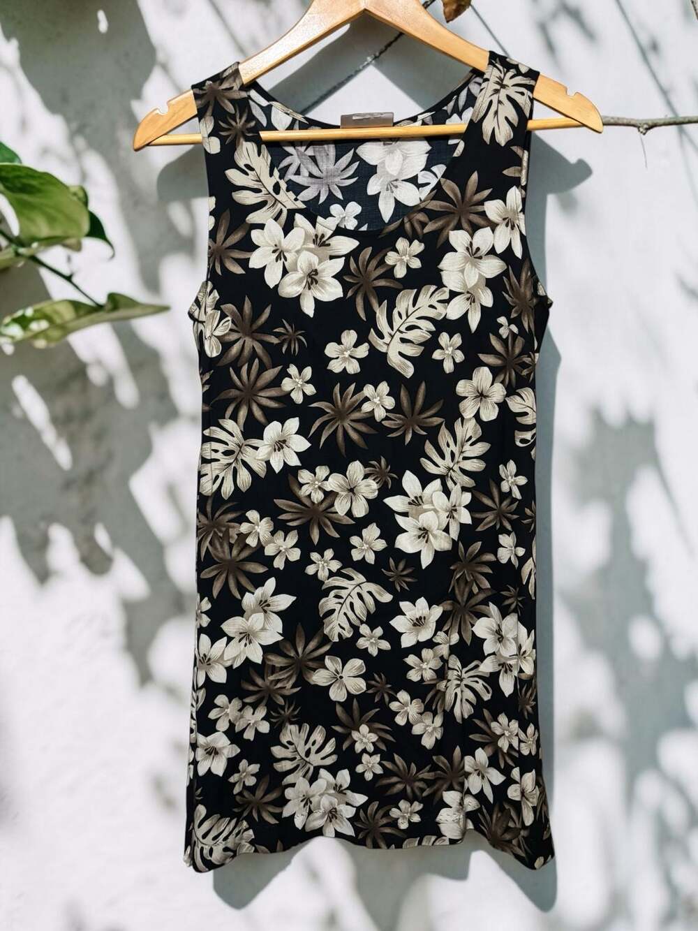 R&K Originals Petite Black Floral Sleeveless Tank Dress